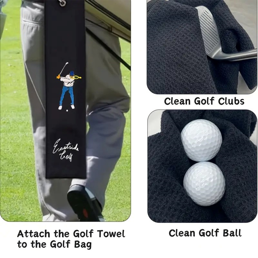 Golf Towel Polyester Printed Bags Golfers Wiping Golf Clubs