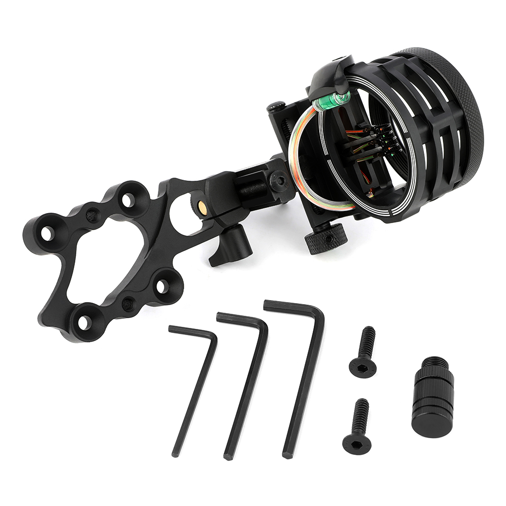 AME ARCHERY Alien 5-Pin Bow Sight - CNC Machined, Multi-Fine-Tuning, Short Version