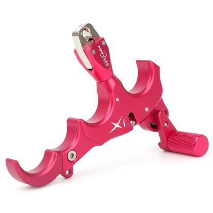 AME Archery X1 Release Aid Red– Adjustable Three/Four-Finger Trigger, Ambidextrous