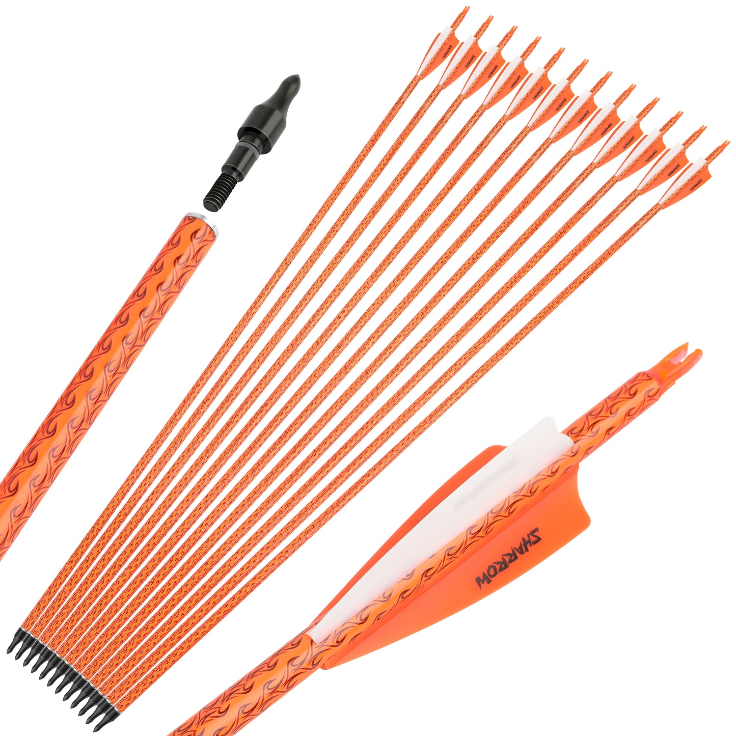 30" Carbon Arrows SP500 Rubber Vanes 100Grain Tips Archery Hunting