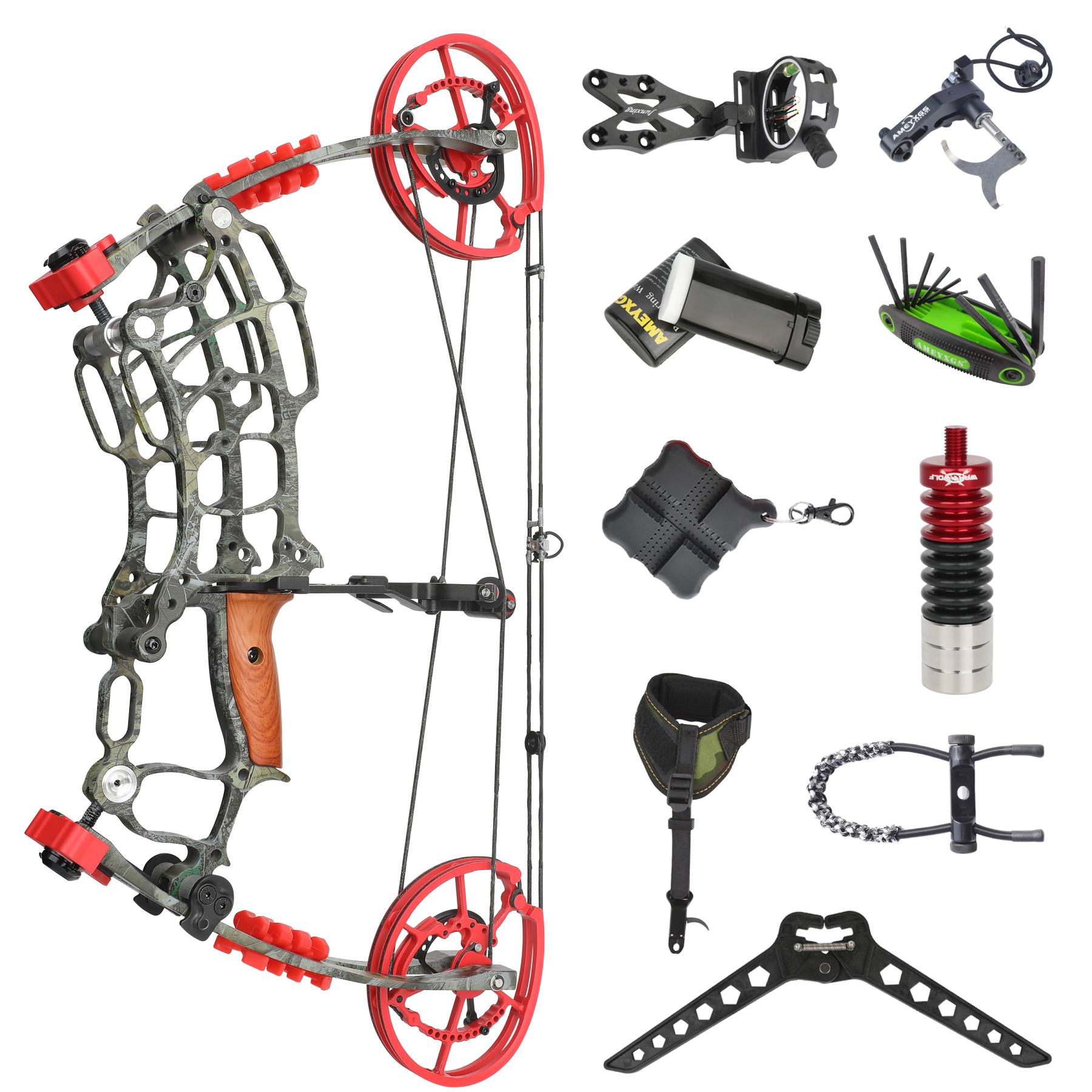 AME ARCHERY Dual-Use Bow — Forest Camo (Steel-Ball Kit)