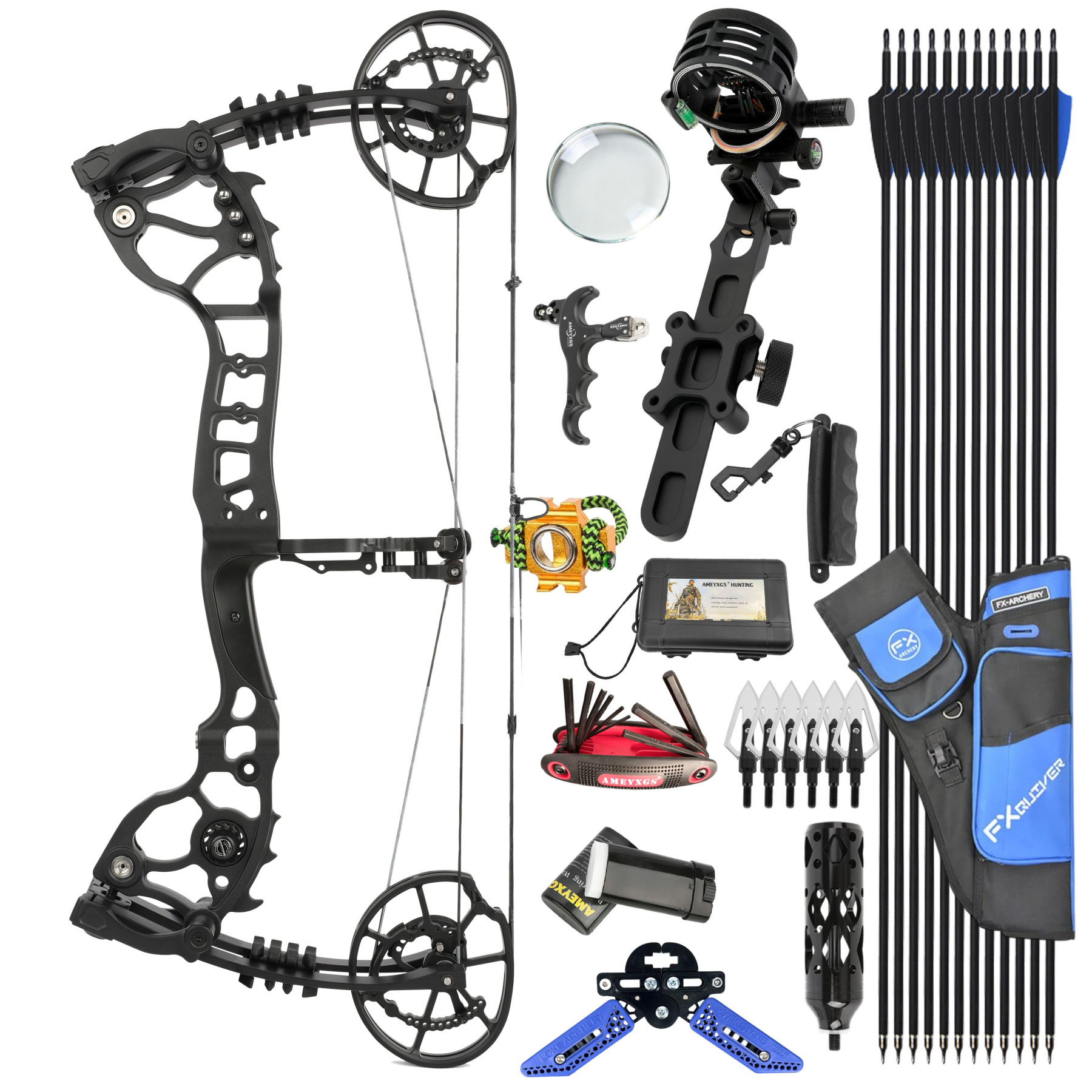 JUNXING Archery Compound Bow 20-70lbs Target Kit Hunting