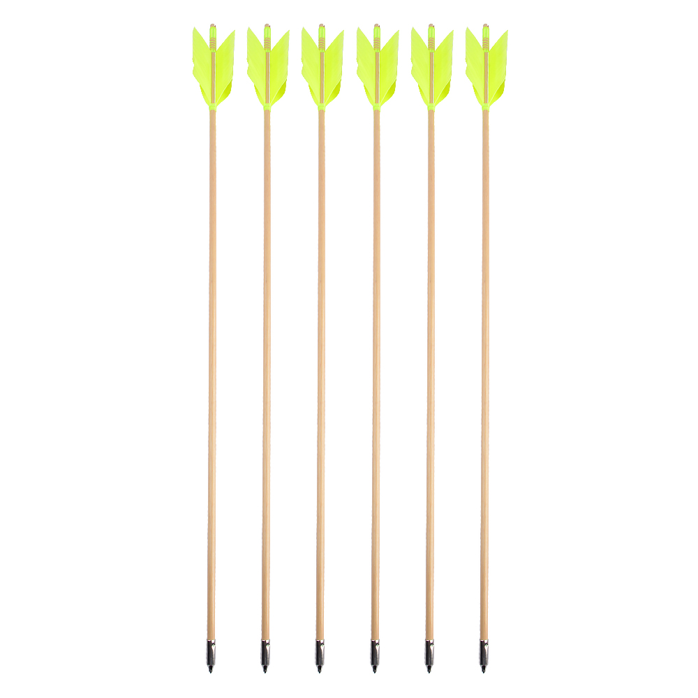 Traditional Indonesian Whitewood Arrows, 32", 8.5mm, Natural Turkey Feathers, 7pcs Set