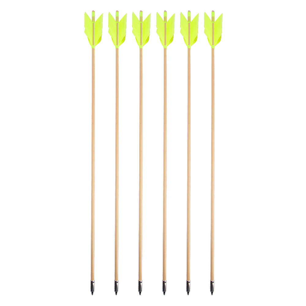 Traditional Indonesian Whitewood Arrows, 32", 8.5mm, Natural Turkey Feathers, 7pcs Set