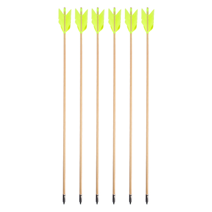 Traditional Indonesian Whitewood Arrows, 32", 8.5mm, Natural Turkey Feathers, 7pcs Set