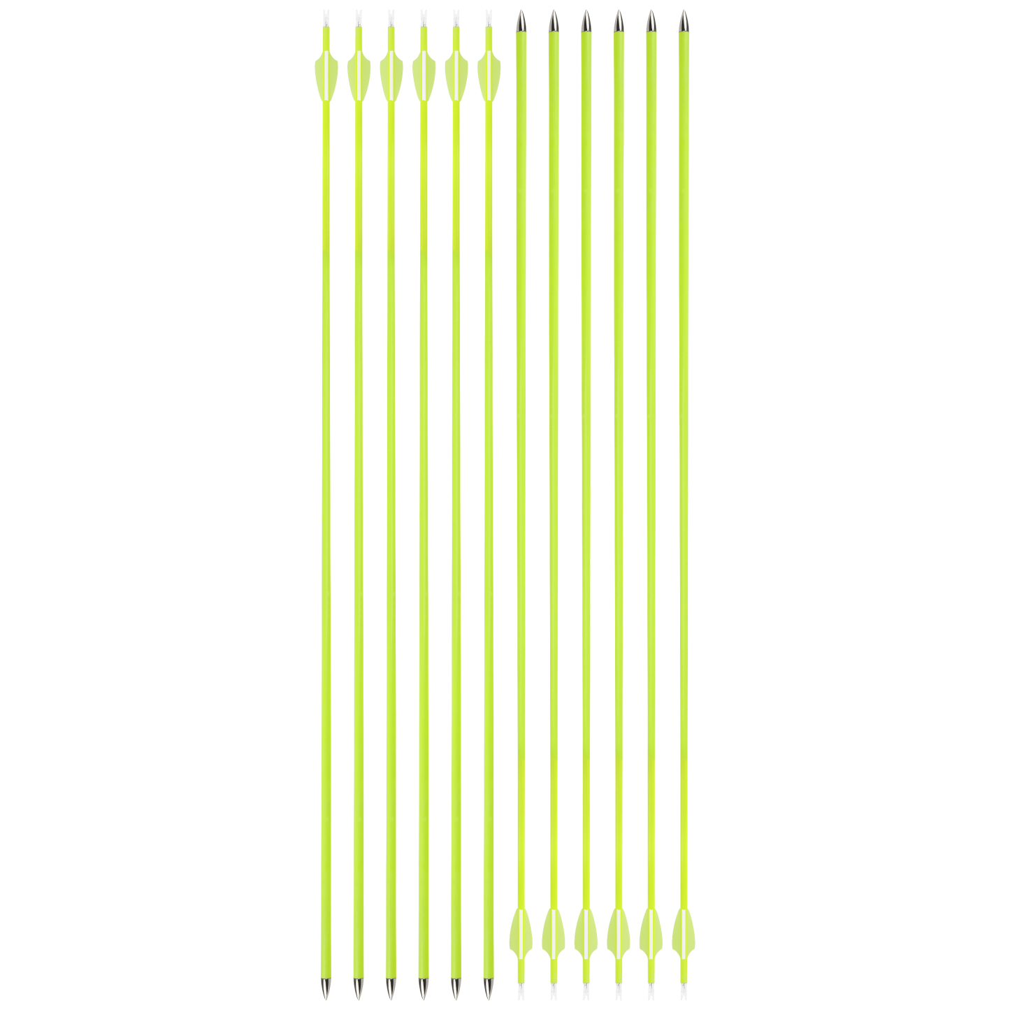 1500 Spine Mixed Carbon Arrows 30" with Yellow Fletching 12-Pack