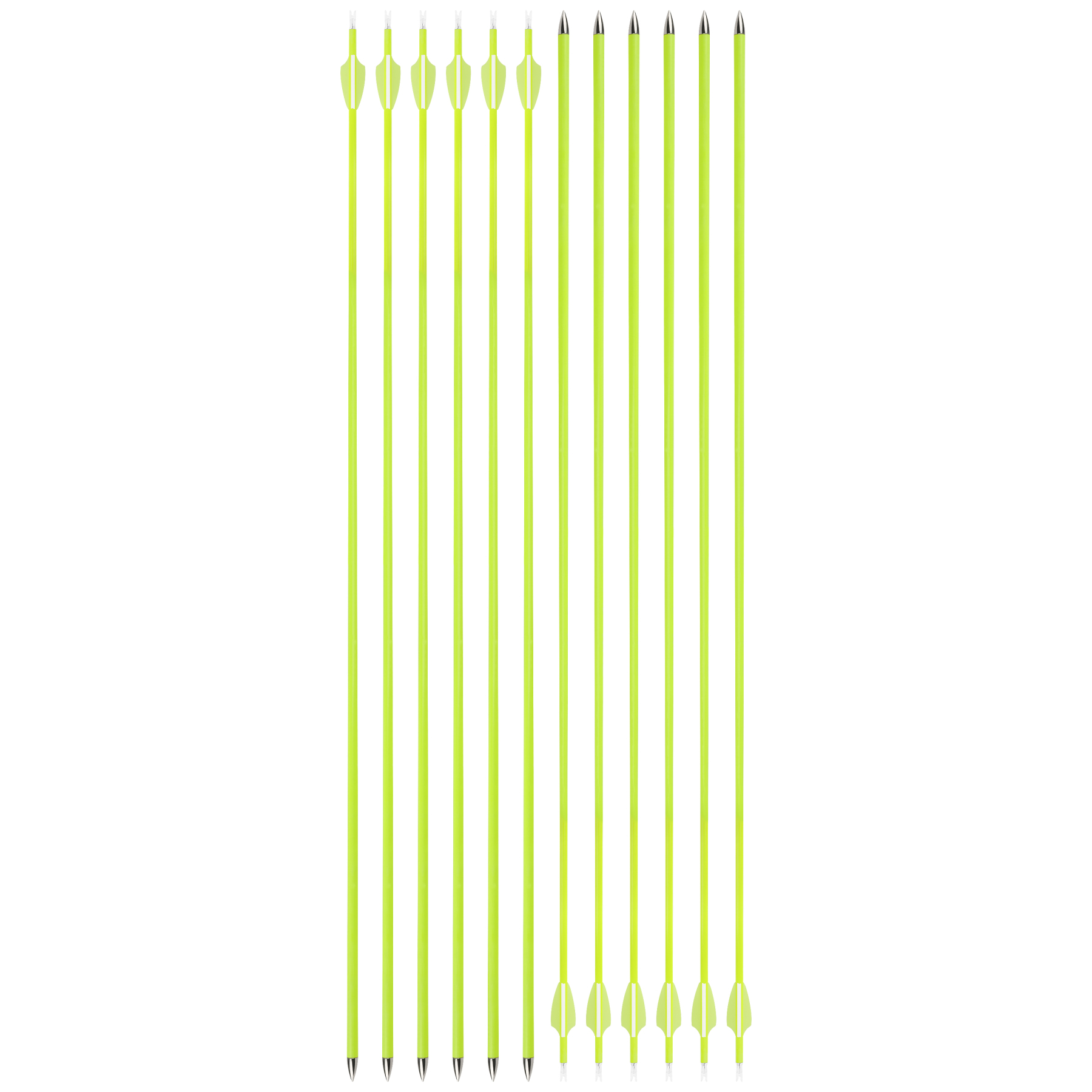 1500 Spine Mixed Carbon Arrows 30" with Yellow Fletching 12-Pack