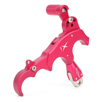 AME Archery X1 Release Aid Red– Adjustable Three/Four-Finger Trigger, Ambidextrous