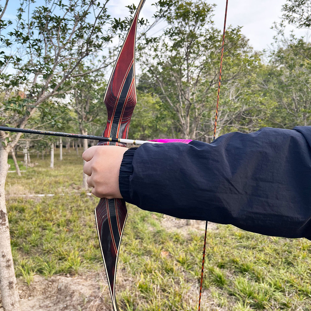 64" Traditional Recurve Bow Set 30-60lbs Archery Longbow