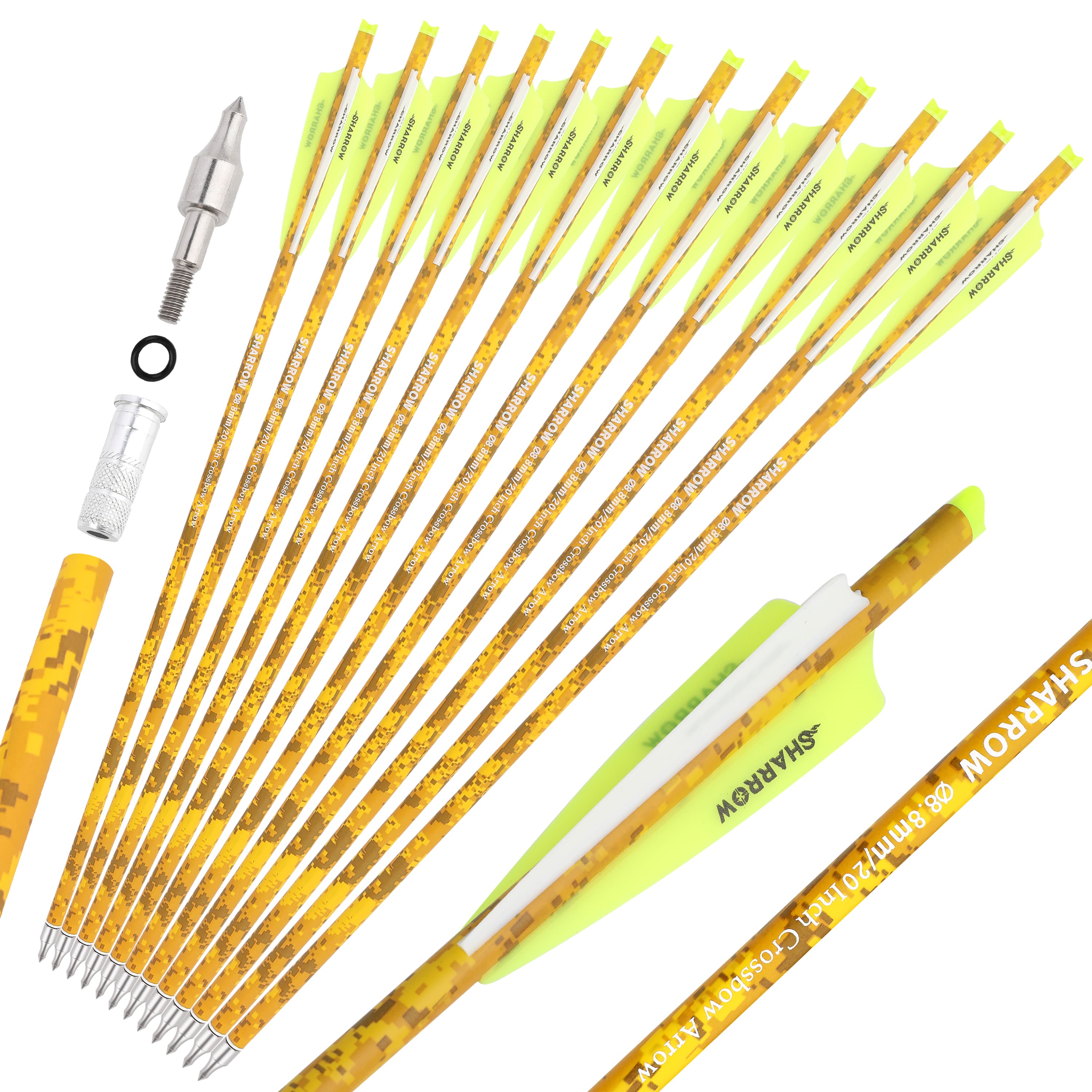 12X Archery Carbon Bolts Arrows 16" 18" Vanes Bow Hunting Shoot