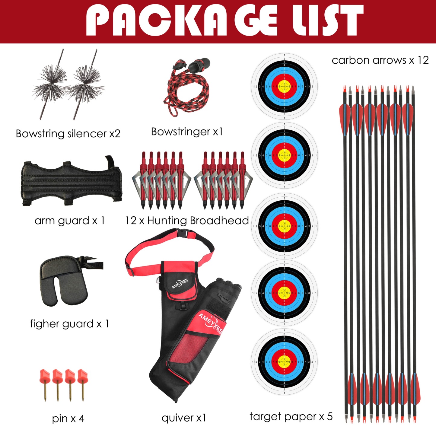 Hunting & Training Recurve Set - 62" 20-50lbs