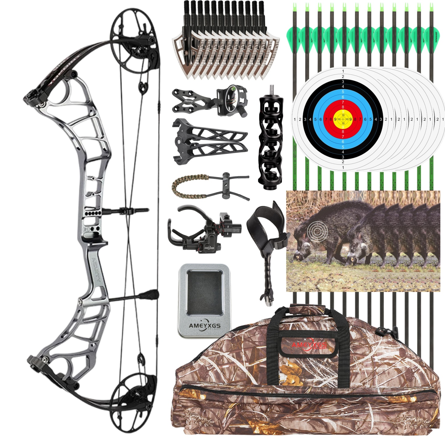 50-60lbs Compound Bow Set Adult Shooting Target Archery