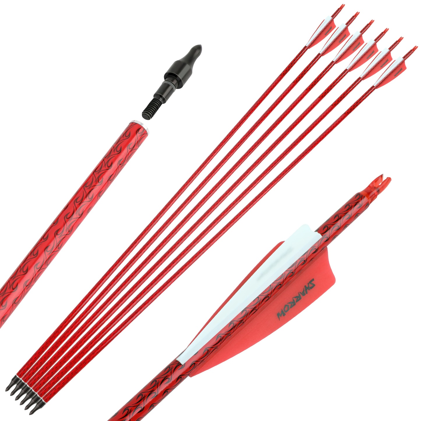 30" Carbon Arrows SP500 Rubber Vanes 100Grain Tips Archery Hunting