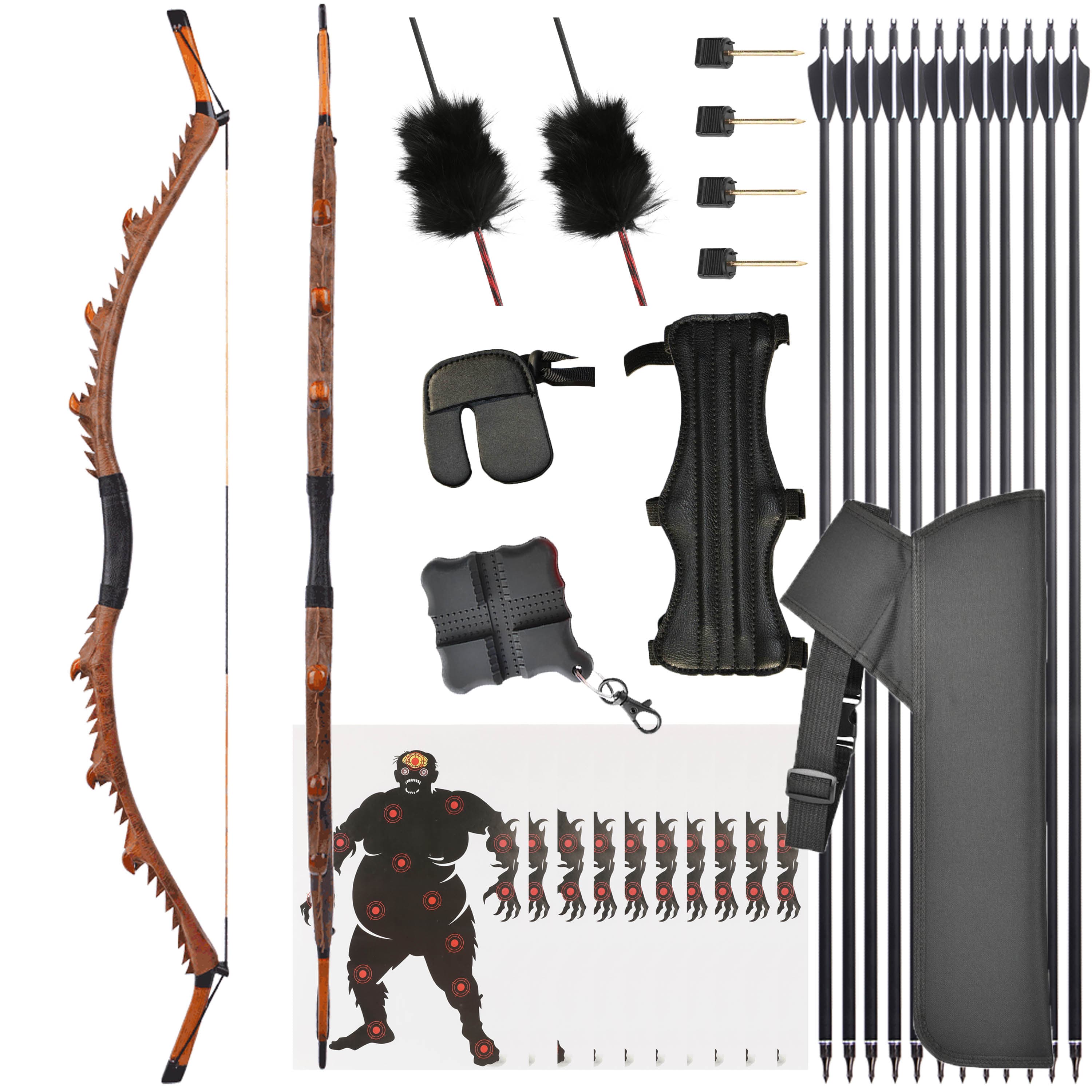 Wooden Takedown Hunting Bow 35/45/55lbs Archery Recurve Bow 