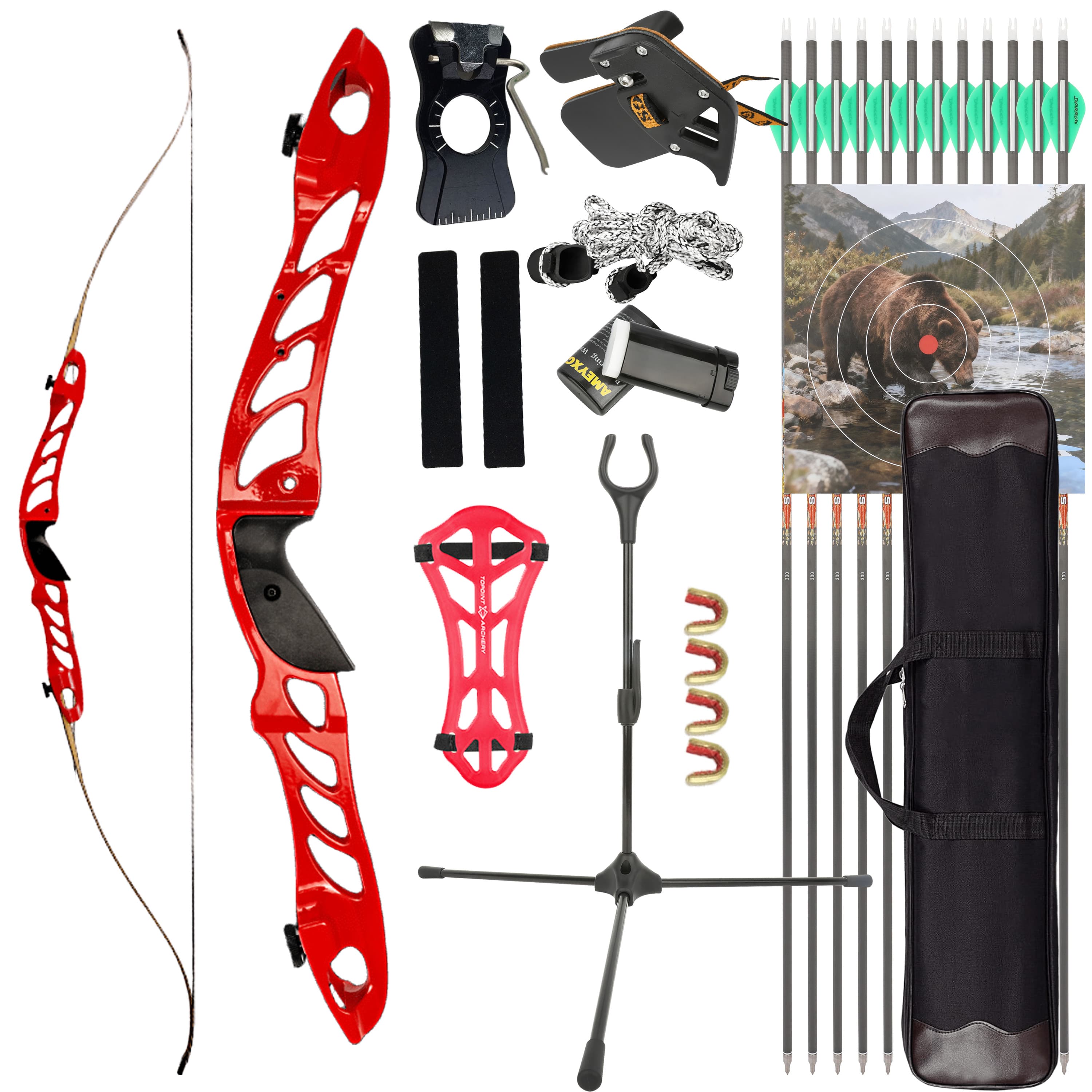 18-38bs Recurve Bow Kit Takedown 68inch Hunting Bow