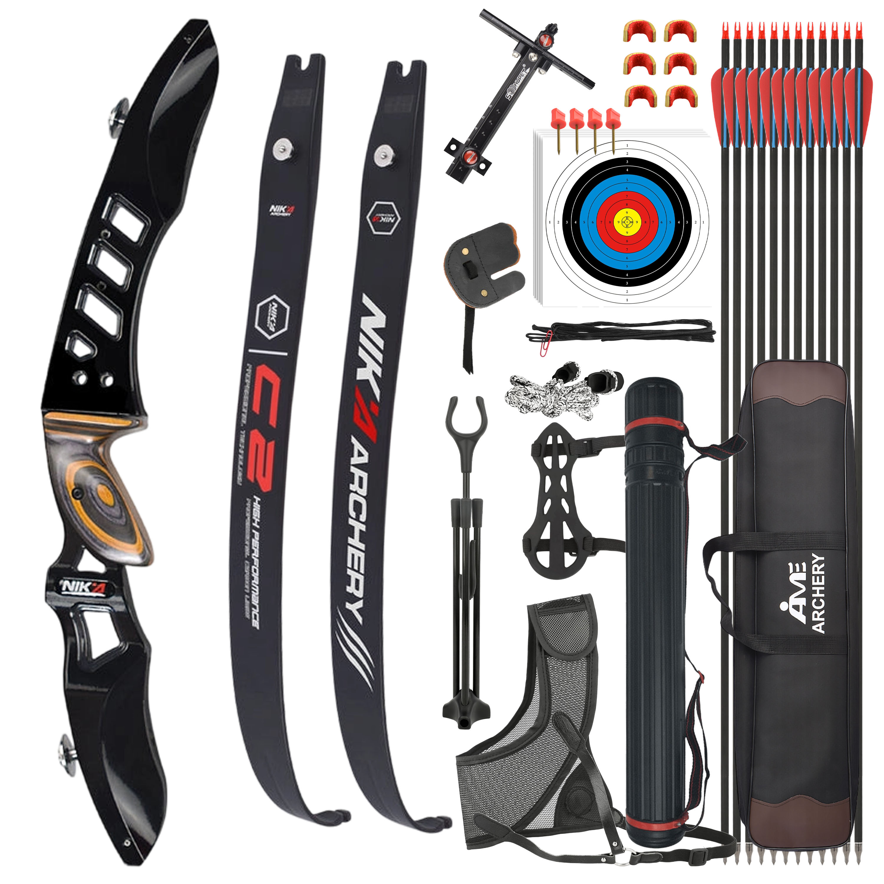 Archery ILF Recurve Bow with NIKA C2 Limbs - 20-50 lbs