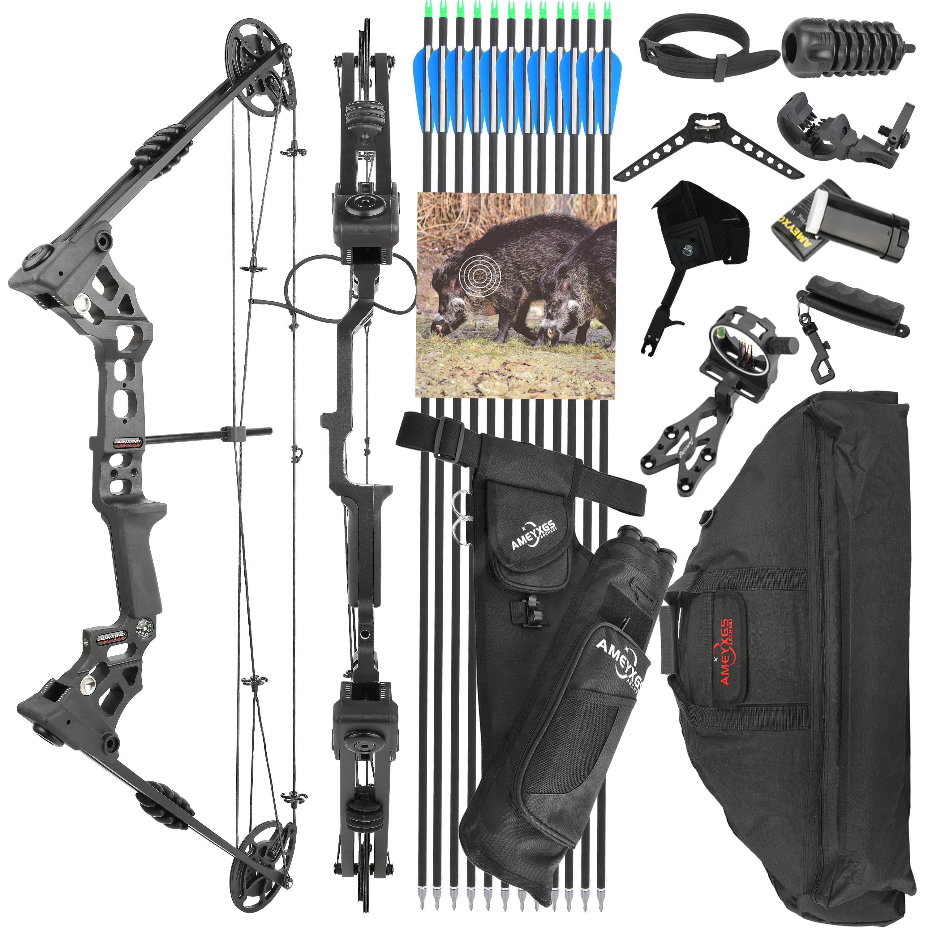 Target 20-70lbs Compound Bow Set Shooting Archery LH RH 