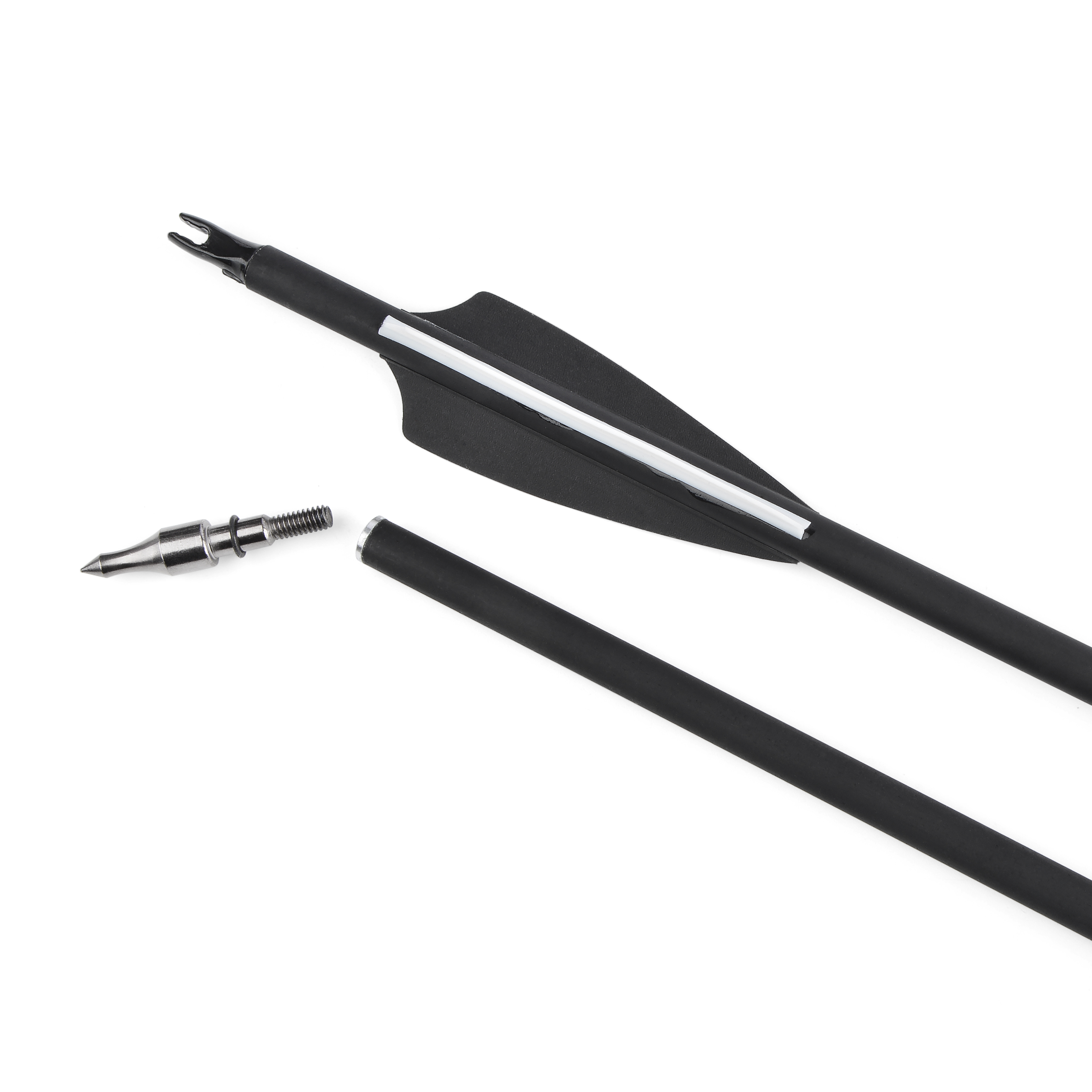 Archery Mixed Carbon Arrows 500 Spine – 12 pcs, 100 Grain, 3" Rubber Vanes