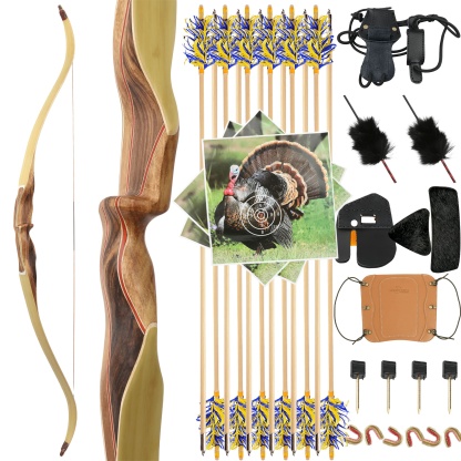 Traditional Recurve Bow Set 30-60lbs Archery Hunting Longbow 