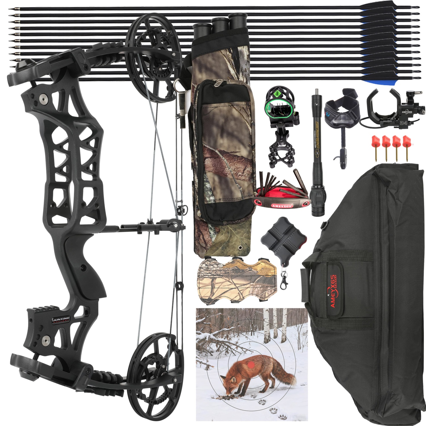  Archery 40-70lbs Compound Bow Set Shooting Target