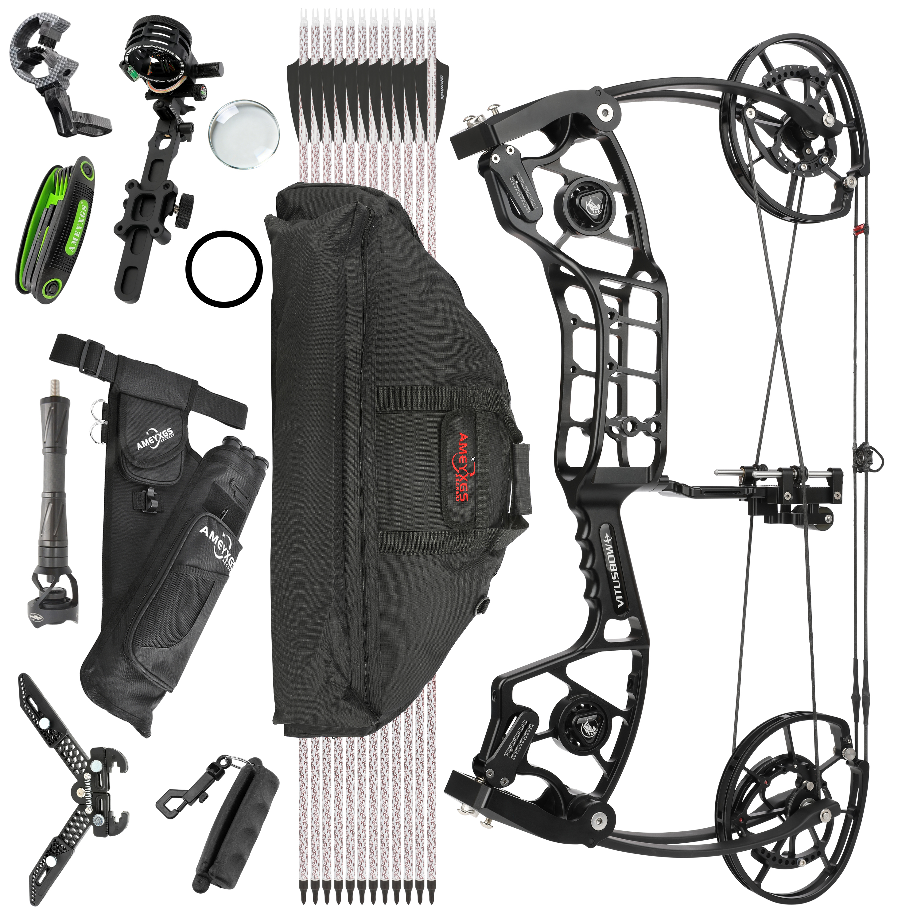 Dual-Use Compound Bow 30-80lbs Adjustable Archery & Steel Ball Bow