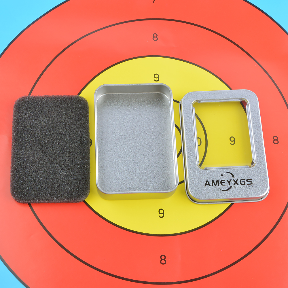 AME Metal Tin Box with Sponge, 6 Arrowheads, 4 Color Options, 28.1g