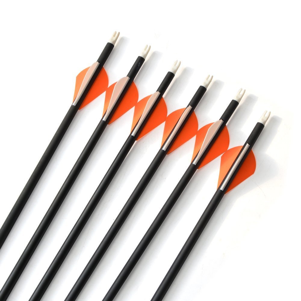 Clearance Sale 500 Spine Orange & White Vanes Hybrid Carbon Arrows (12pcs)