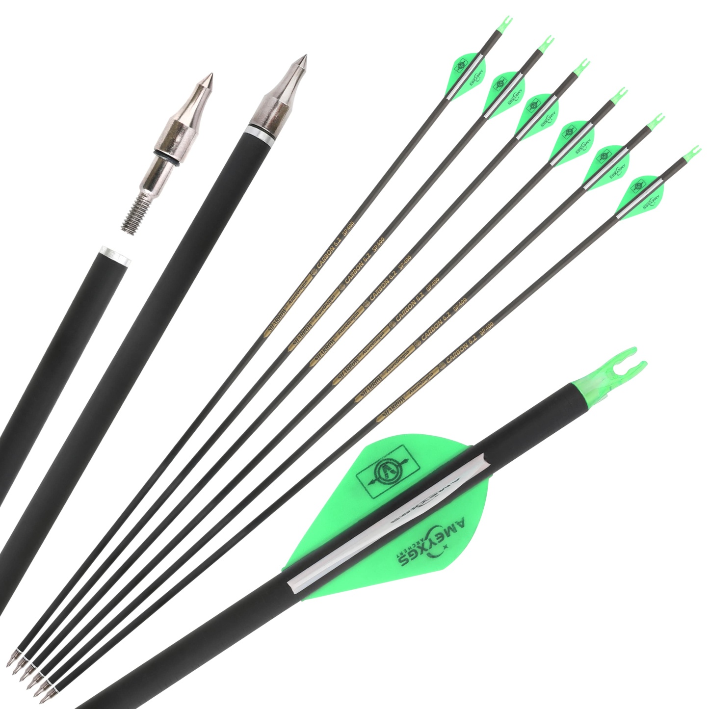 Hunting Carbon Arrows SP500 Vanes 30" Archery Target Shooting