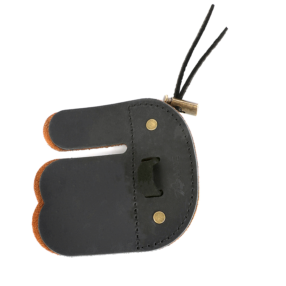 AME ARCHERY AH6 Leather Archery Finger Tab (RH/LH) – 3D Fit Dual-Layer Design, Adjustable Strap