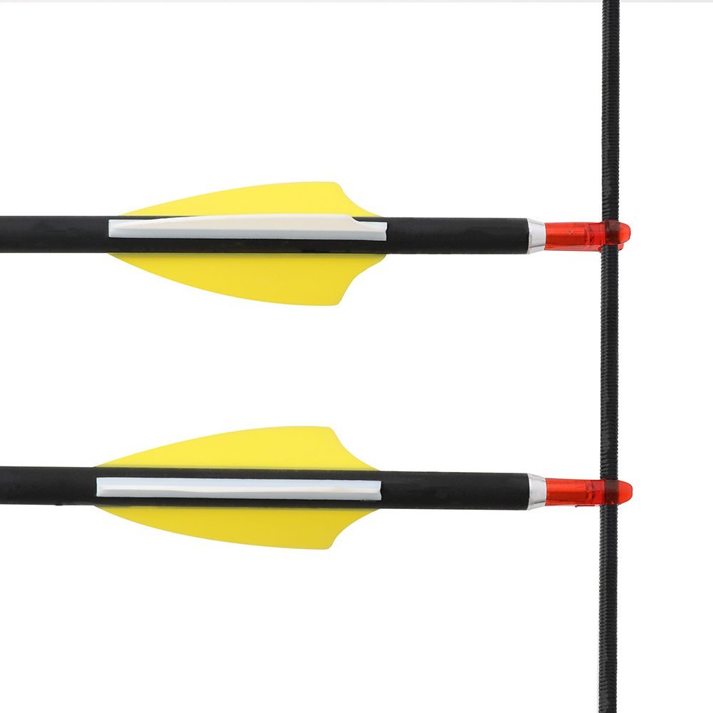 AME ARCHERY 1.75-Inch 2 Yellow 1 White Shield Vanes Mixed Carbon Arrows – Spine 1000, 30" Shaft (12pcs)