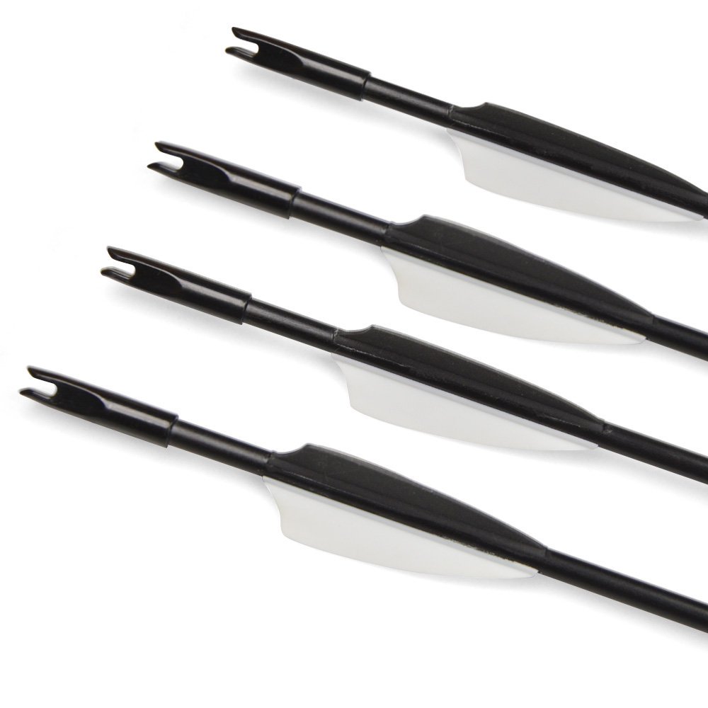 Clearance Sale Black & White Vanes Fiberglass Arrows with Fixed Field Tips 