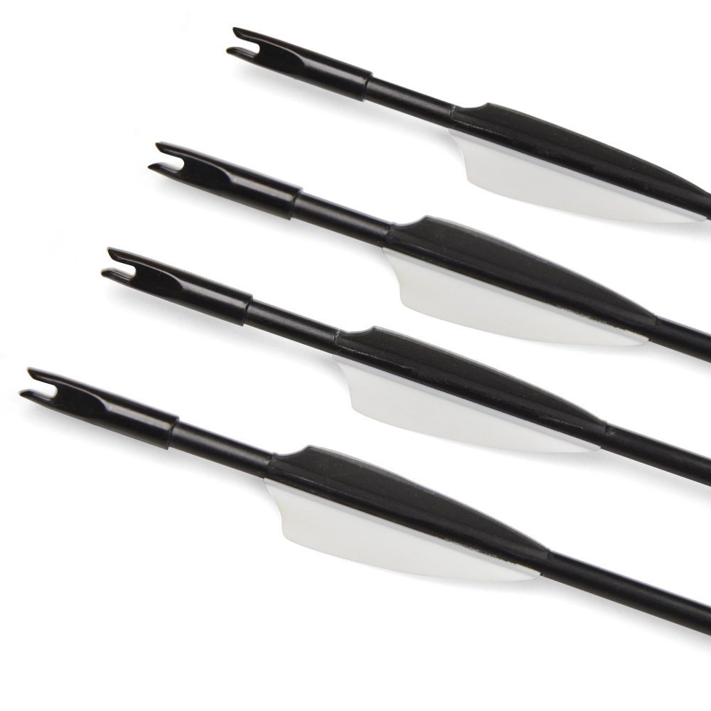Clearance Sale Black & White Vanes Fiberglass Arrows with Fixed Field Tips
