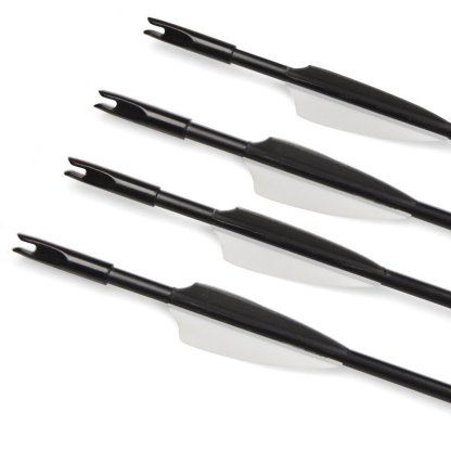 Clearance Sale Black & White Vanes Fiberglass Arrows with Fixed Field Tips 