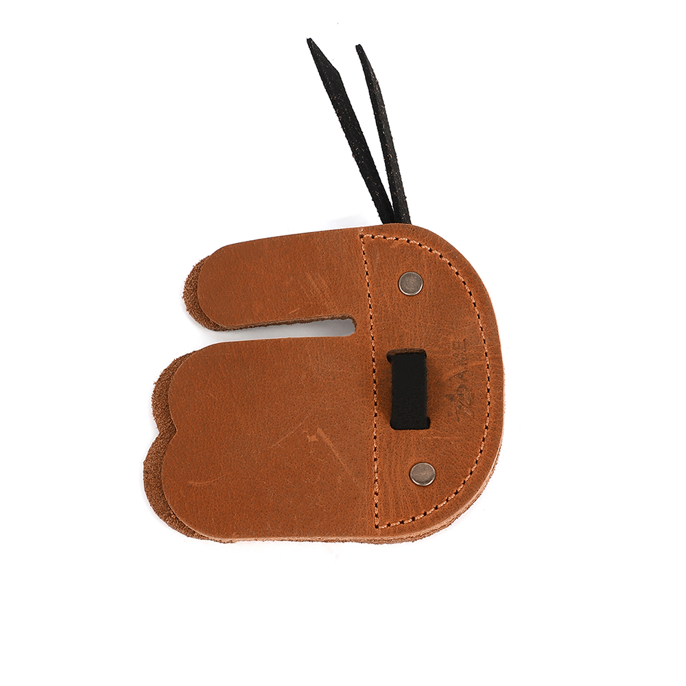 AME ARCHERY AH6 Leather Archery Finger Tab (RH/LH) – 3D Fit Dual-Layer Design, Adjustable Strap