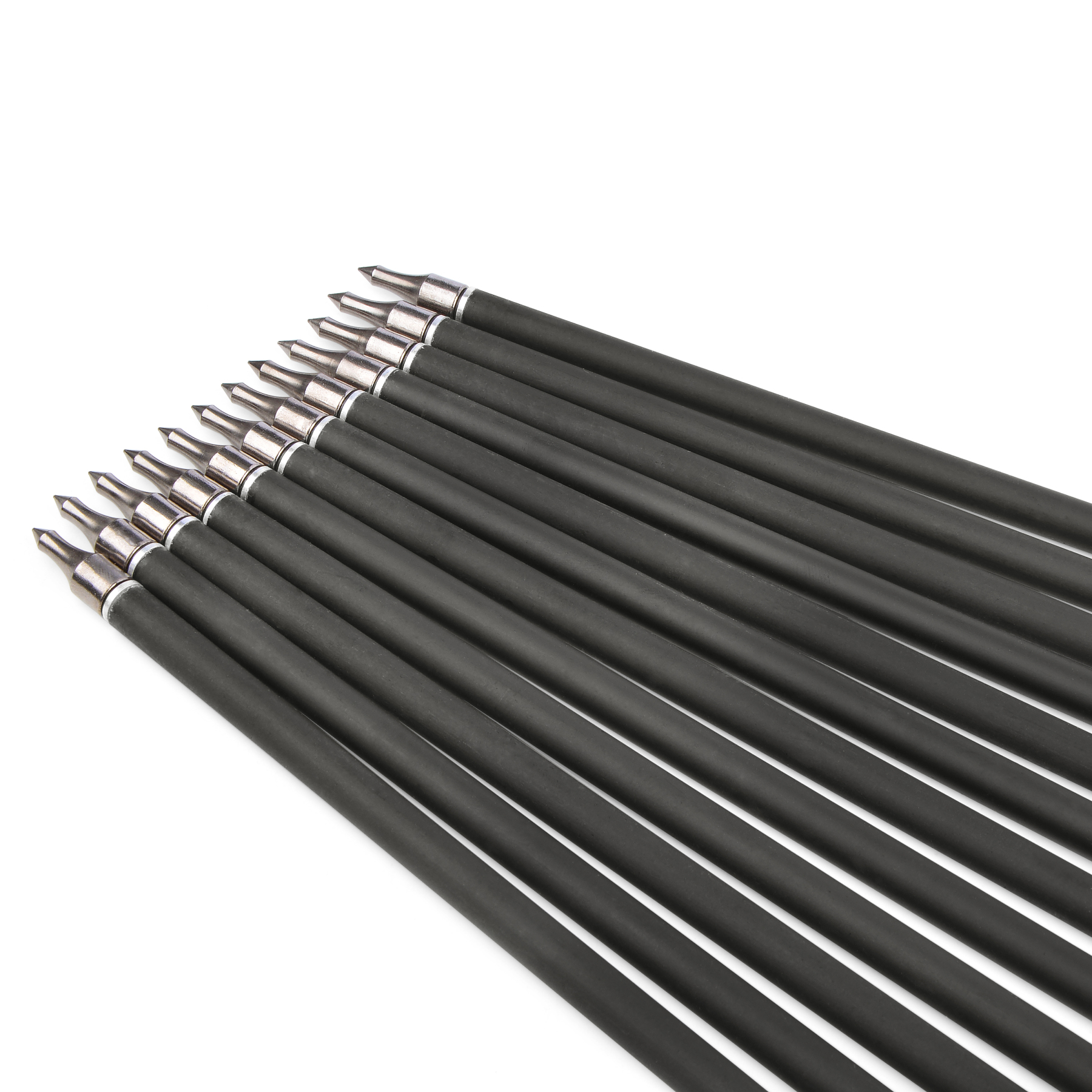 Archery Mixed Carbon Arrows 500 Spine – 12 pcs, 100 Grain, 3" Rubber Vanes