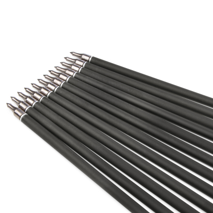 Archery Mixed Carbon Arrows 500 Spine – 12 pcs, 100 Grain, 3" Rubber Vanes