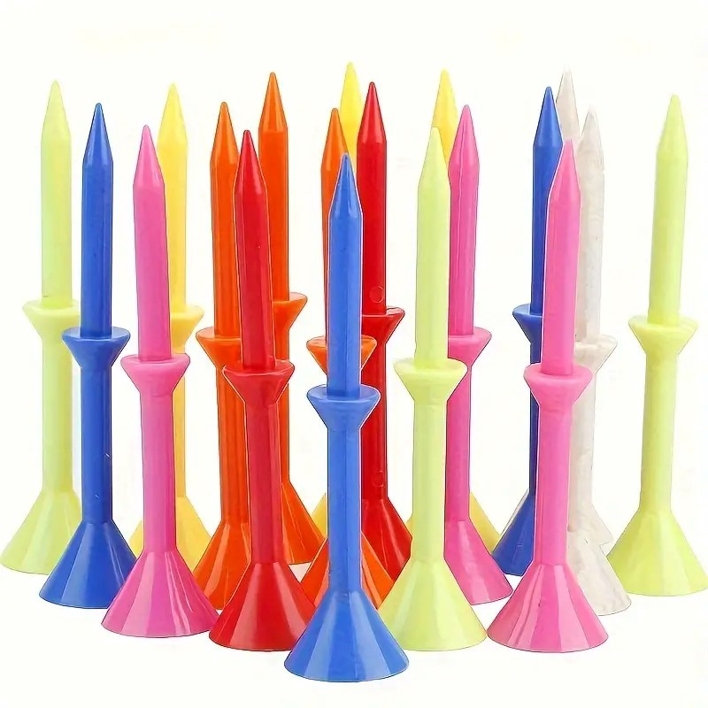 Golf Tees, 83mm, Mixed Rubber & Plastic, 50pcs, Multicolor Set