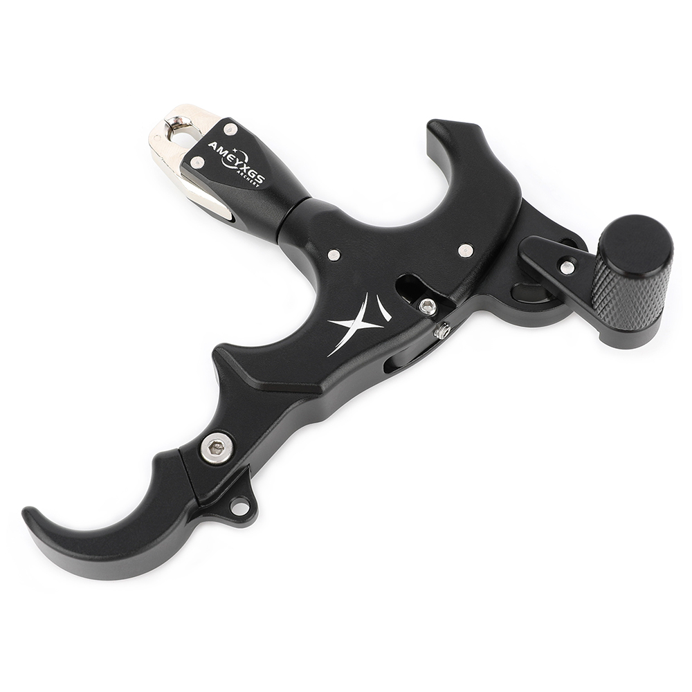AME Archery X1 Release Aid Black– Adjustable Three/Four-Finger Trigger, Ambidextrous