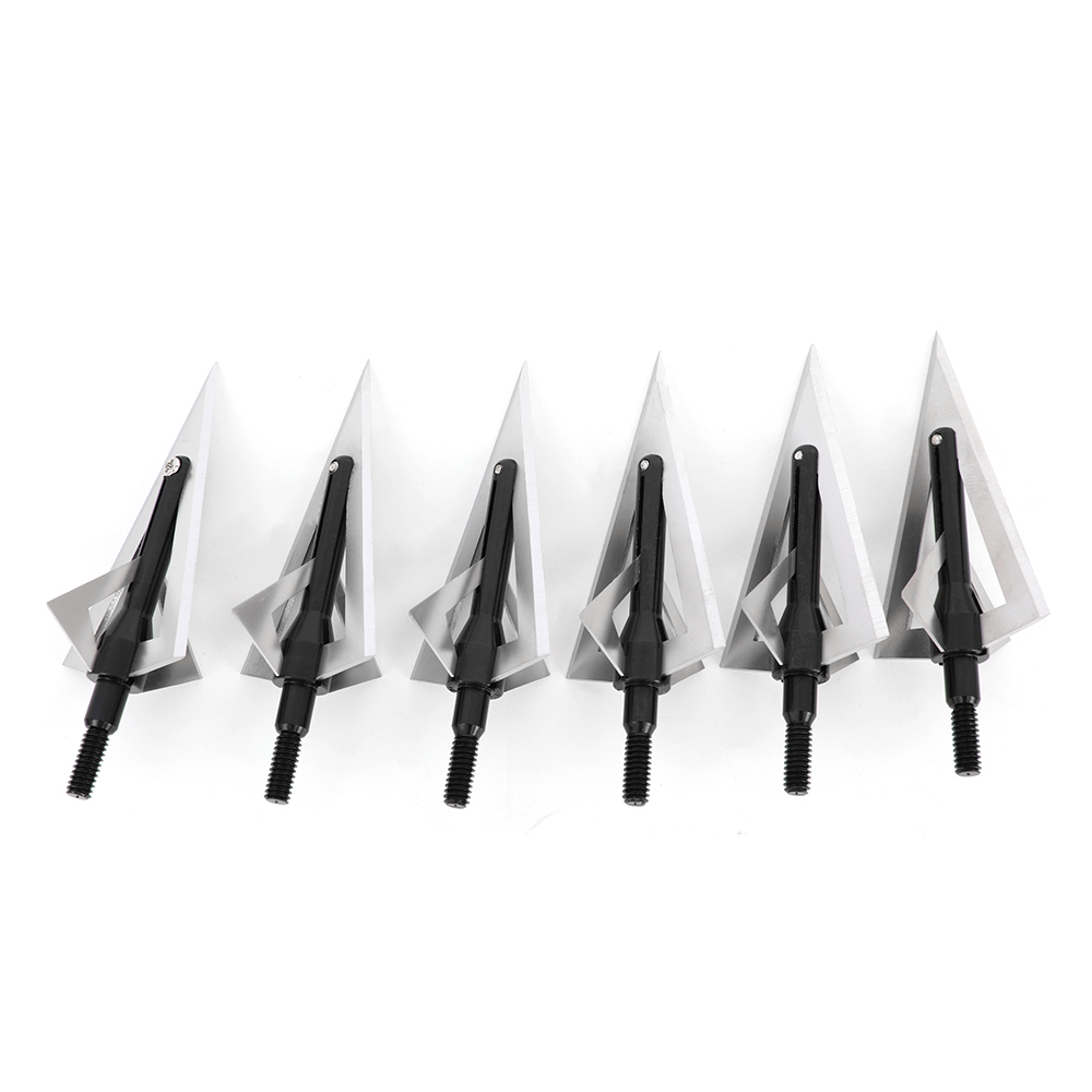 AME ARCHERY Broadhead Arrow Tips – 420 Steel Blades(6pcs)