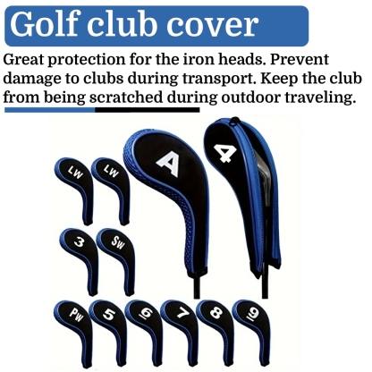  12X Golf Club Cover Set Driver Head Cover Long Neck Design