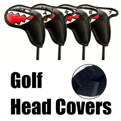 Iron Head Cover Premium PU Waterproof Golf Club Shark Style 