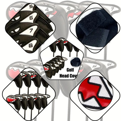 Iron Head Cover Premium PU Waterproof Golf Club Shark Style 
