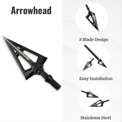 100 Grain Broadheads Stainless Steel Hunting Arrow Tips