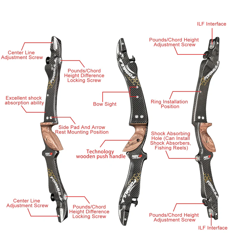 NIKA ET-9 Ultra-Light Carbon Fiber Bow Riser 