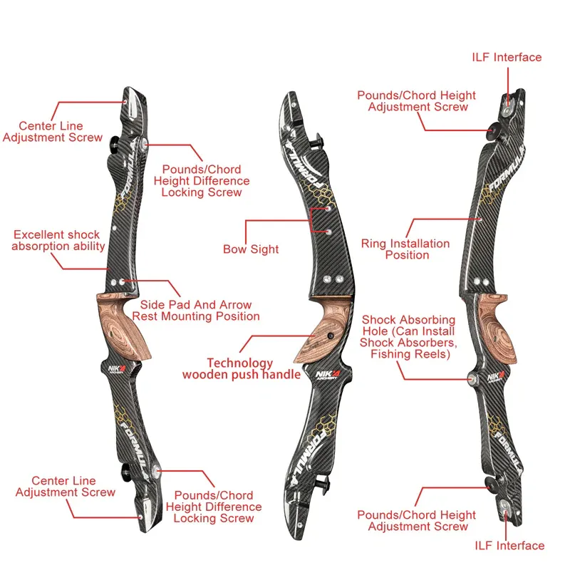 NIKA ET-9 Ultra-Light Carbon Fiber Bow Riser 