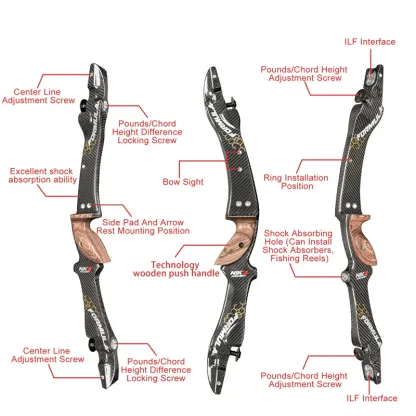 NIKA ET-9 Ultra-Light Carbon Fiber Bow Riser 