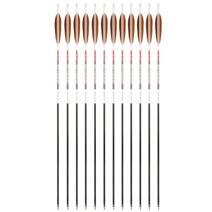 AME ARCHERY XT 5-Inch Target Feather Pure Carbon Arrows(12pcs)