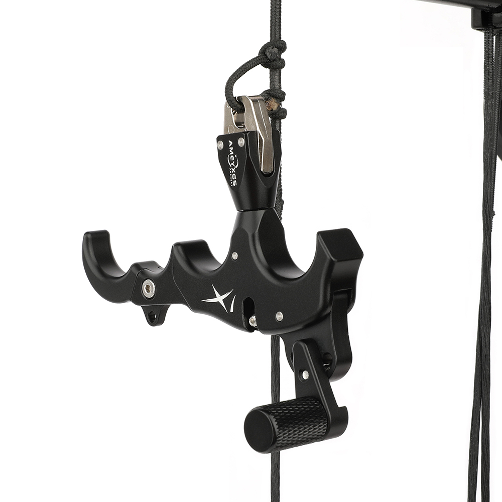 AME Archery X1 Release Aid Black– Adjustable Three/Four-Finger Trigger, Ambidextrous