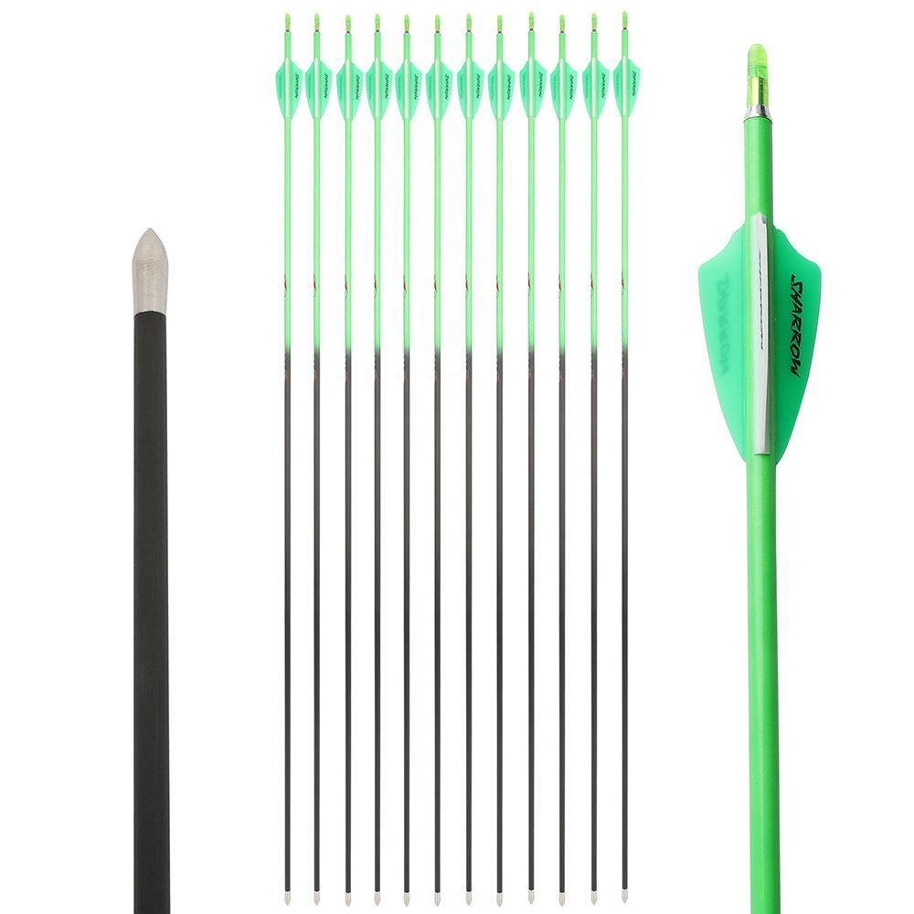 32" Pure Carbon Arrows SP300-600 3" Vanes Recurve Compound Bow Archery Hunting