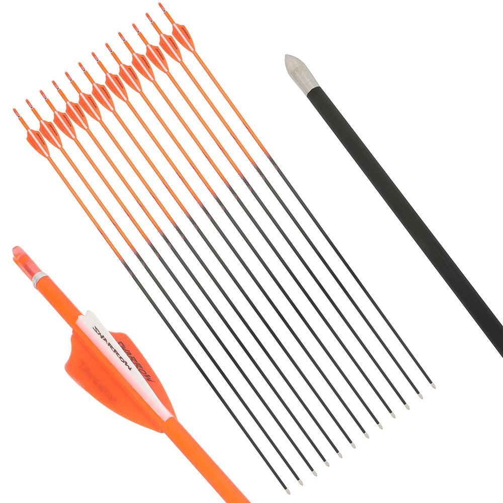 32" Pure Carbon Arrows SP300-600 3" Vanes Recurve Compound Bow Archery Hunting